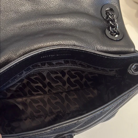 Rebecca Minkoff Edie Crossbody Elegant Black Quilted Purse - Picture 6 of 7